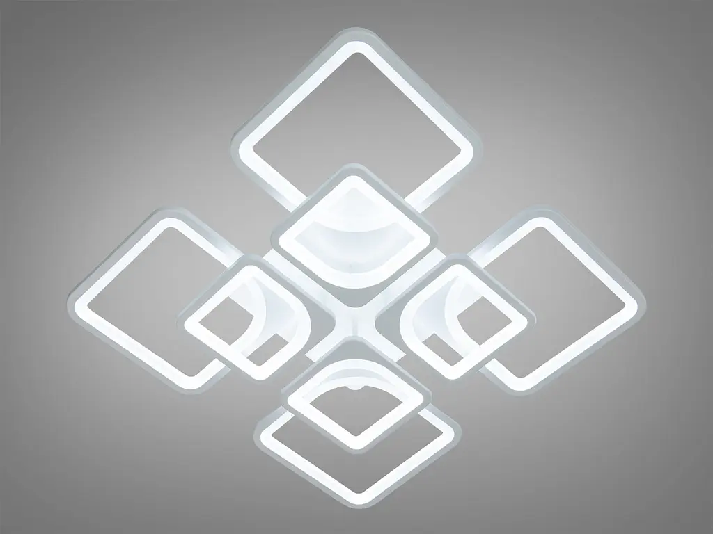 Люстра стельова LED Diasha 8060/4+4WH 7425, 135W, 600мм, сучасний стиль, димер, 7425 лм - фото 2