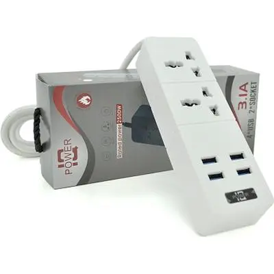 Мережевий фільтр живлення Voltronic TВ-Т07, 2роз, 4*USB White (ТВ-Т07-White) - фото 2