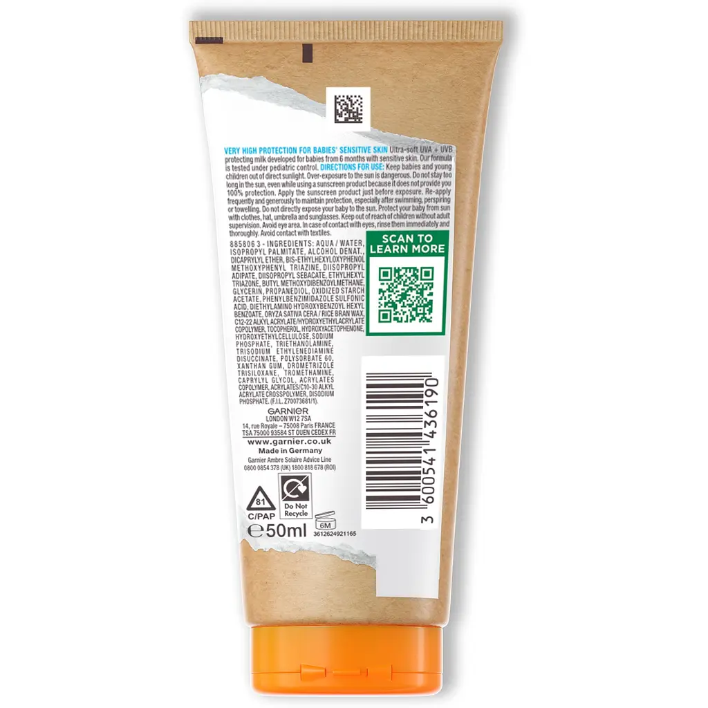 Сонцезахисний лосьйон для дітей Garnier Ambre Solaire Малюк у тіні, SPF 50+, 50 мл - фото 2