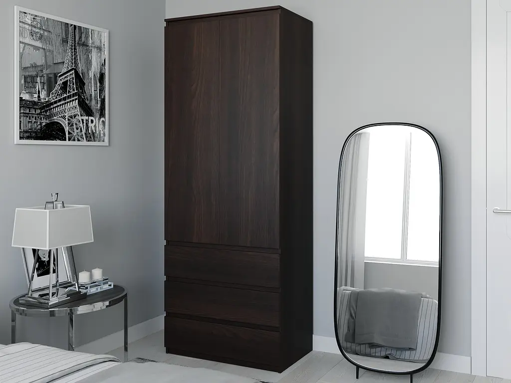 Шкаф для одежды Flamecame с 3 ящиками и полочками внутри из ДСП II FT-210 - фото 9