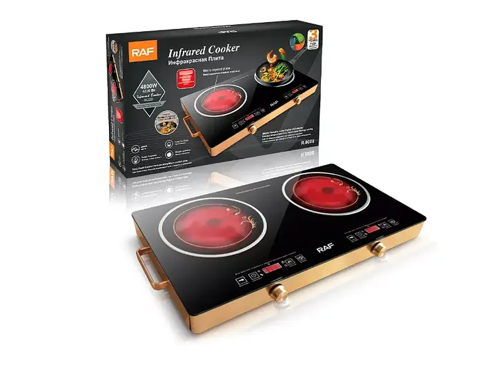 Електрична плита XPRO 8089 з 2 конфорками, інфрачервона, колір чорний (MER-15301_2255) - фото 5