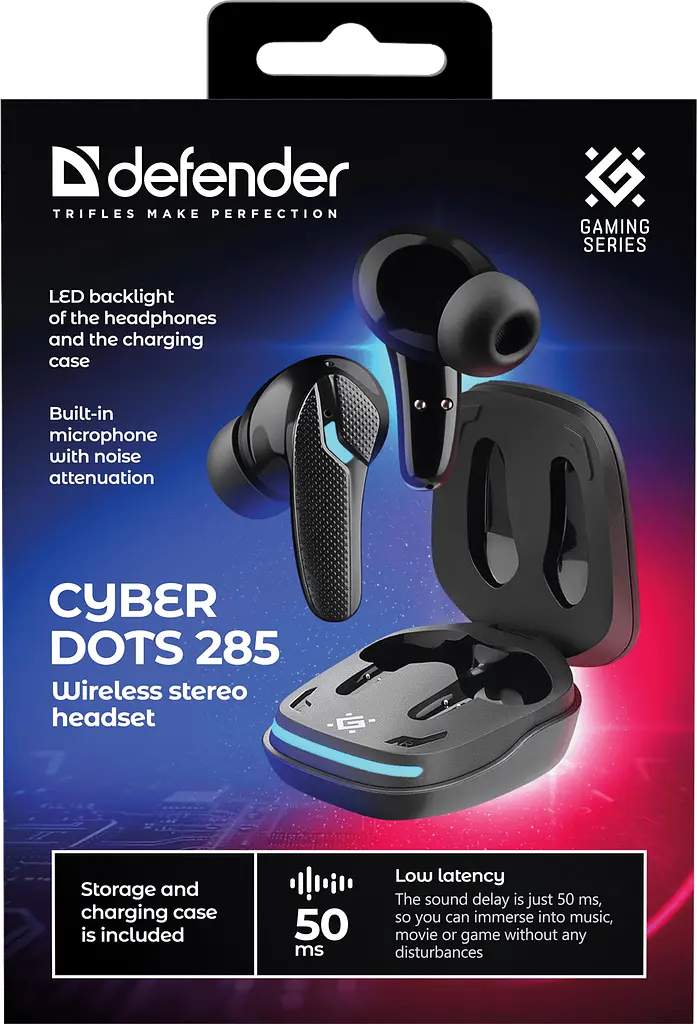 Гарнітура Defender CyberDots 285 TWS Bluetooth Black (63285) (7151838) - фото 8