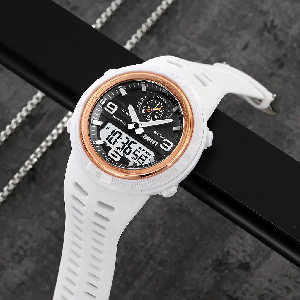 Чоловічий наручний годинник 1655WTWT White Skmei acs0030645 - фото 4