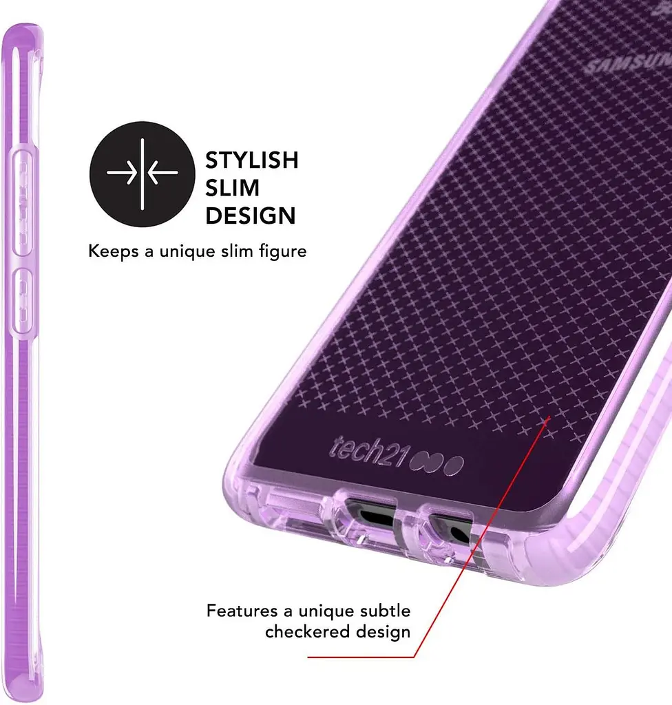 Чохол протиударний з антимікробним покриттям Tech21 Evo Check для Samsung Galaxy S10 5G SM-G977 (6.7") Orchid Purple - фото 7