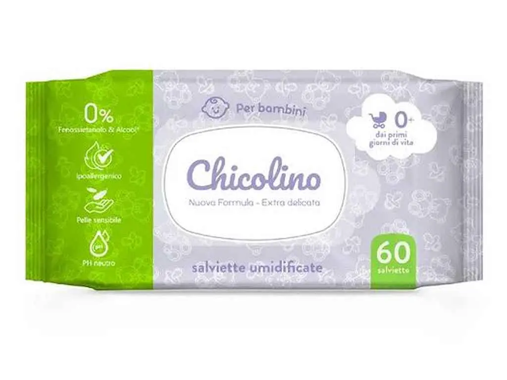 Вологі серветки CHICOLINO ДЛЯ ДІТЕЙ з перших днів життя 60шт