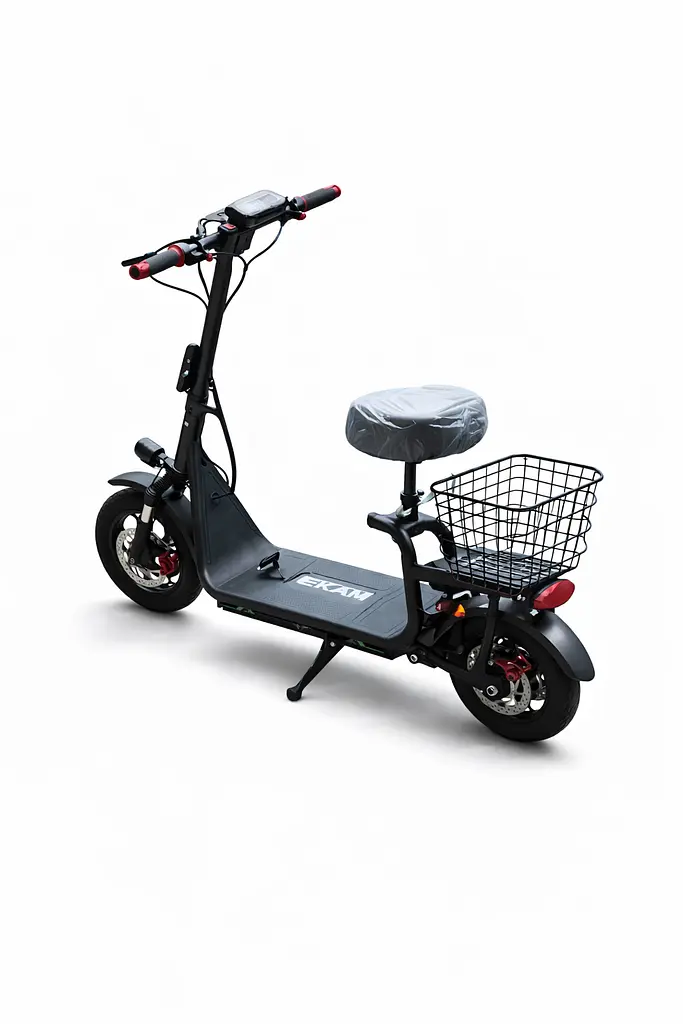 Электросамокат с сиденьем 14 дюймов EKAM-15 (1000W/48V/21Ah) Черный - фото 2