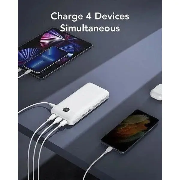 Портативное зарядное устройство Veger L30 30000mAh с дисплеем выход PD20W вход PD18W/QC18W белое - фото 3