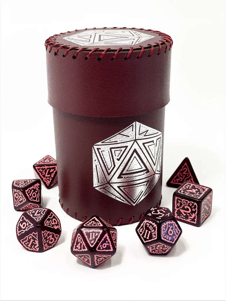 Настольная игра Планета Ігор Чаша для кубиков D20 (бургунди) (Dice cup D20 burgundy) (pi-dc006) - фото 4