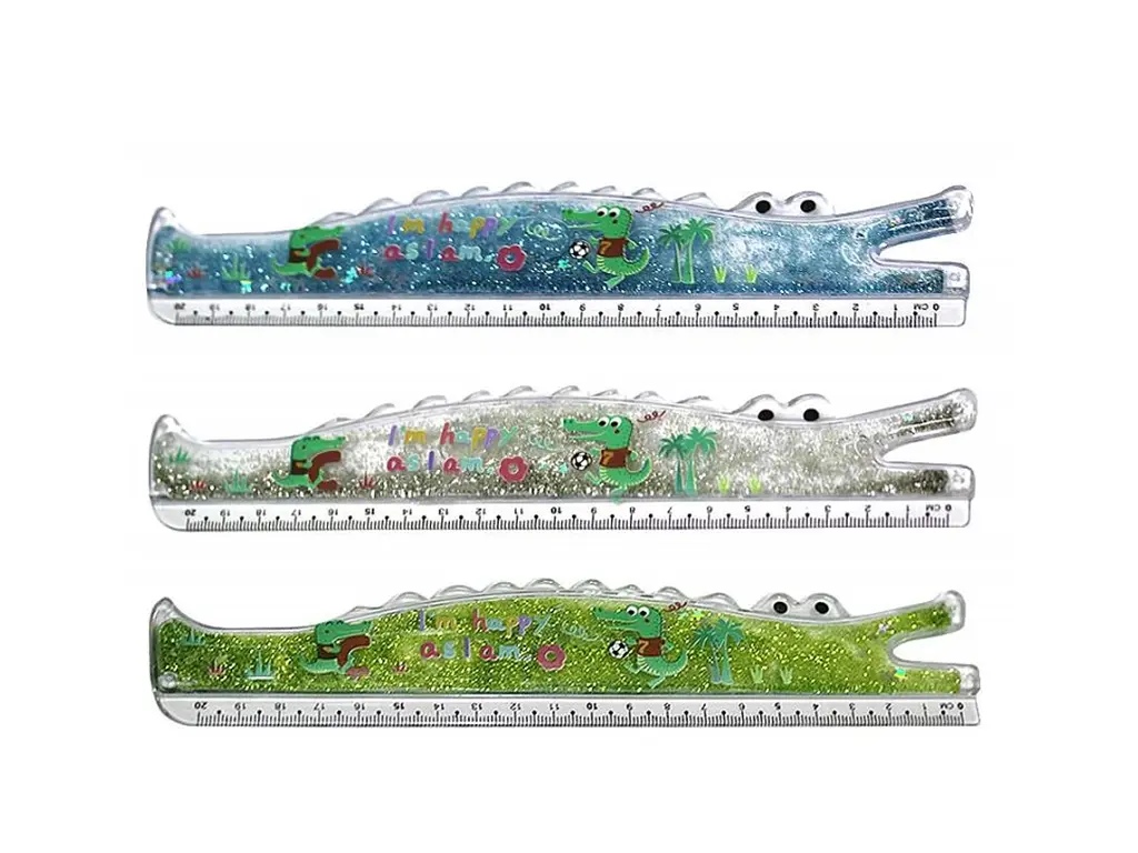 Лінійка Крокодил, 20 см, з блискітками - фото 2
