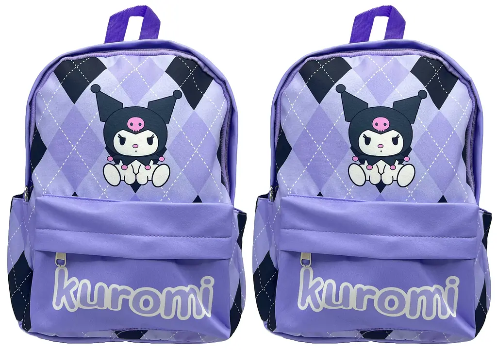 Рюкзак дитячий із тканини Зайчик Kuromi-ромбік, 32x24x13 см, 5831 - фото 2