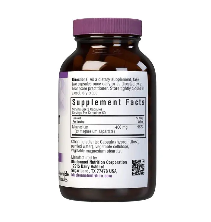 Витамины и минералы Bluebonnet Magnesium Aspartate 100 вегакапсул - фото 2