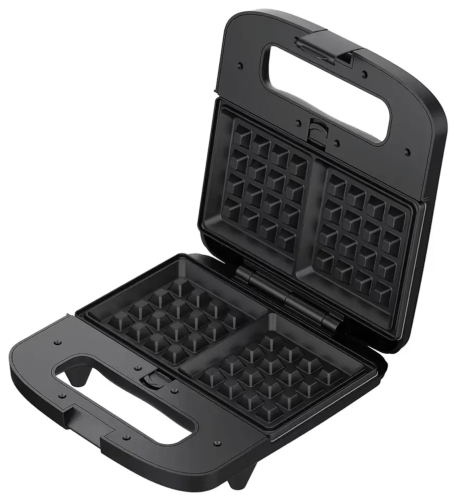 Мультимейкер Liberton LSM-5106 800 W 4в1 гриль трикутні сендвічі 4 шт бельгійські вафлі 2 шт горішки 12 шт антипригарне покриття індикатор живлення та готовності автоматичний контроль температури Black/Grey - фото 3