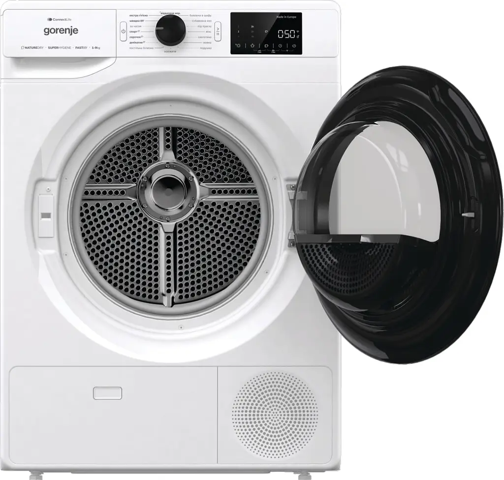 Gorenje Сушильна машина тепловий насос, 9кг, A++, 60см, дисплей, 16 програм, Wi-Fi, білий - фото 4