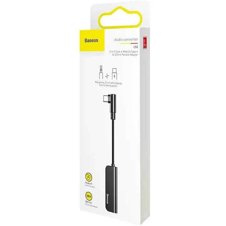 Переходник Baseus L53 Type-C to Type-C + 3.5 мм AUX + Macbook support PD 18W - фото 4