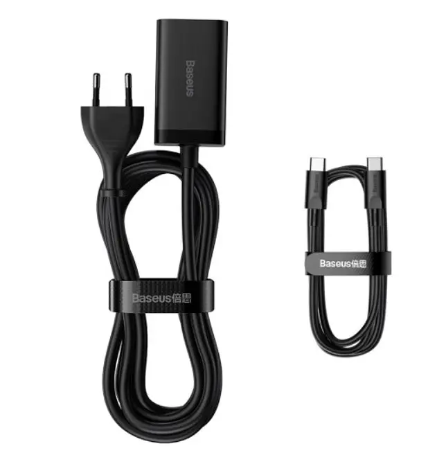 Мережевий зарядний пристрій Baseus GaN3 Pro Desktop Fast Charger 2C + 2U 65W EU Чорний - фото 3