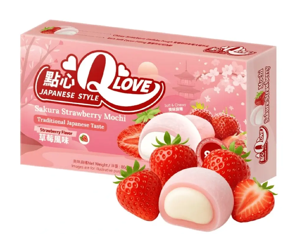 Моті QLove Sakura Strawberry Mini Mochi 80г - фото 2