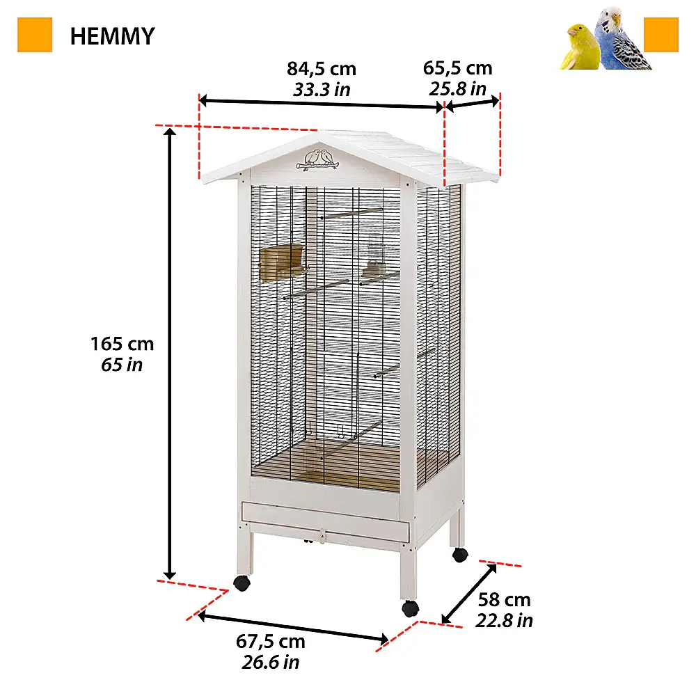 Клітка для канарок та папуг Ferplast Hemmy дерев'яний вольєр 84,5x65,5x165 cm 56160514 - фото 2