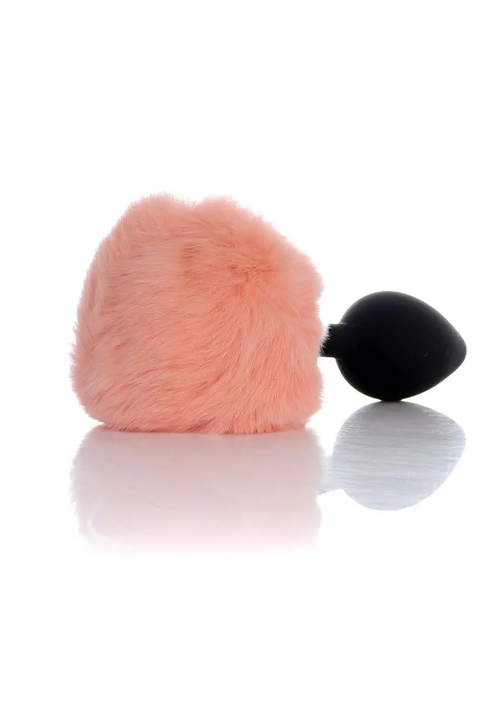 Анальна пробка з хвостиком B - Series Bunny Tail, 8 см (персиковий) - фото 4