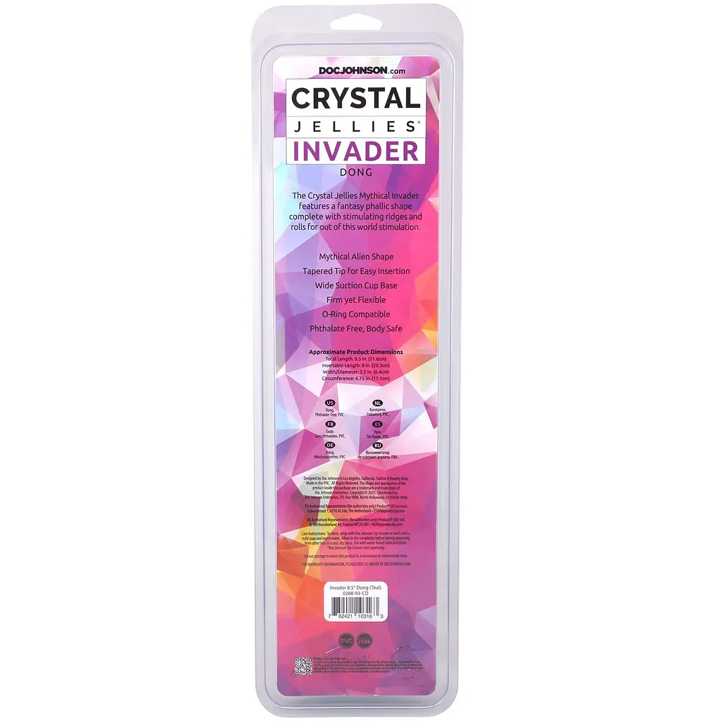 Фентезійний фалоімітатор Doc Johnson Crystal Jellies Invader 8.5 Inch, 21.6 см - фото 6