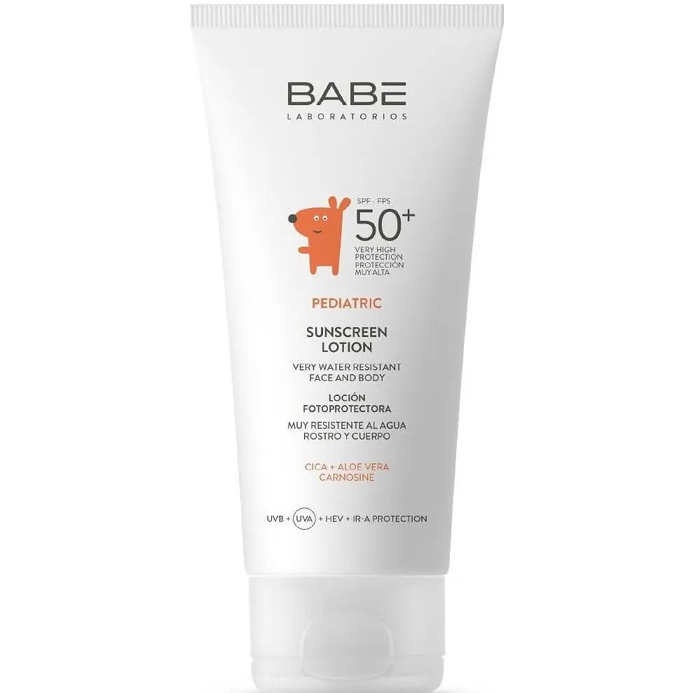 Дитячий сонцезахисний лосьйон для обличчя та тіла Babe Laboratorios Pediatric SPF 50+, 100 мл
