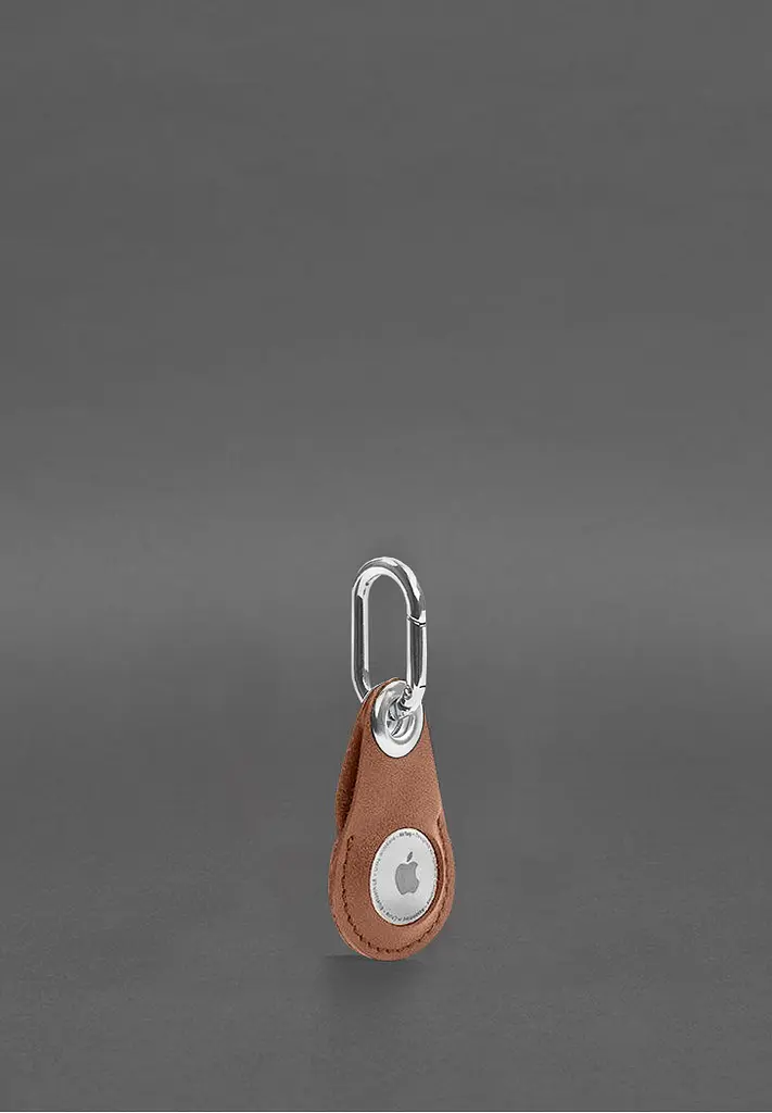 Кожаный чехол для Apple AirTag Светло-коричневый - фото 3