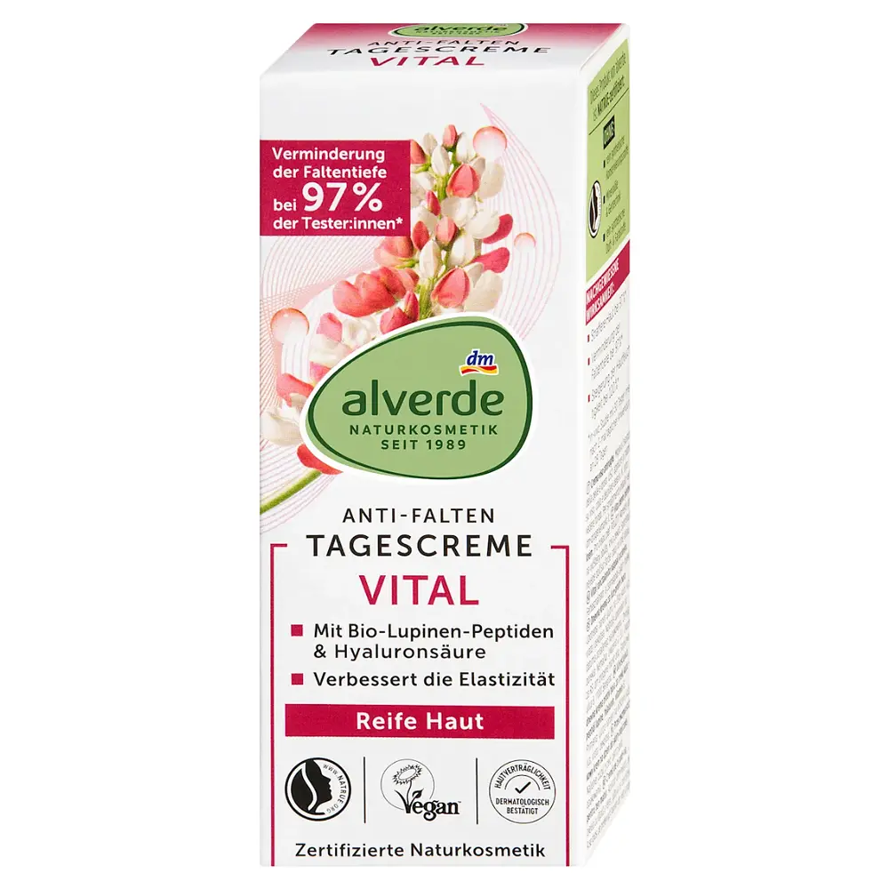 Вітамінний щоденний крем Alverde Naturkosmetik для шкіри з органічними пептидами люпину 50 мл - фото 2