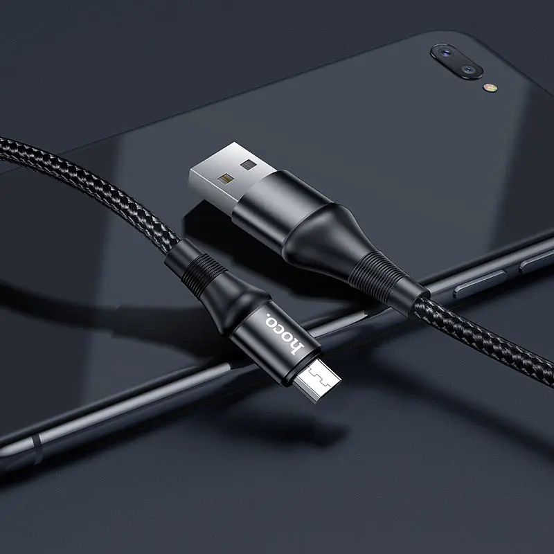Кабель Hoco X50 Excellent charging data cable for Micro Black - фото 2