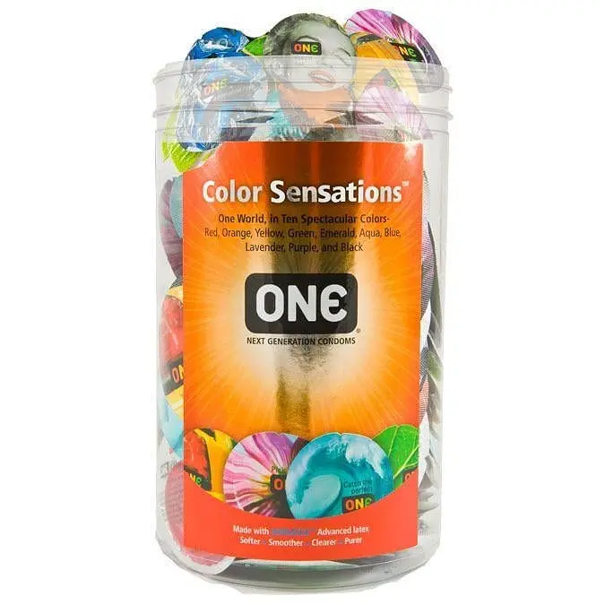 Набір презервативів латексних ONE Color Sensations різнокольорові (ціна за упаковку, 100 шт.) - фото 2