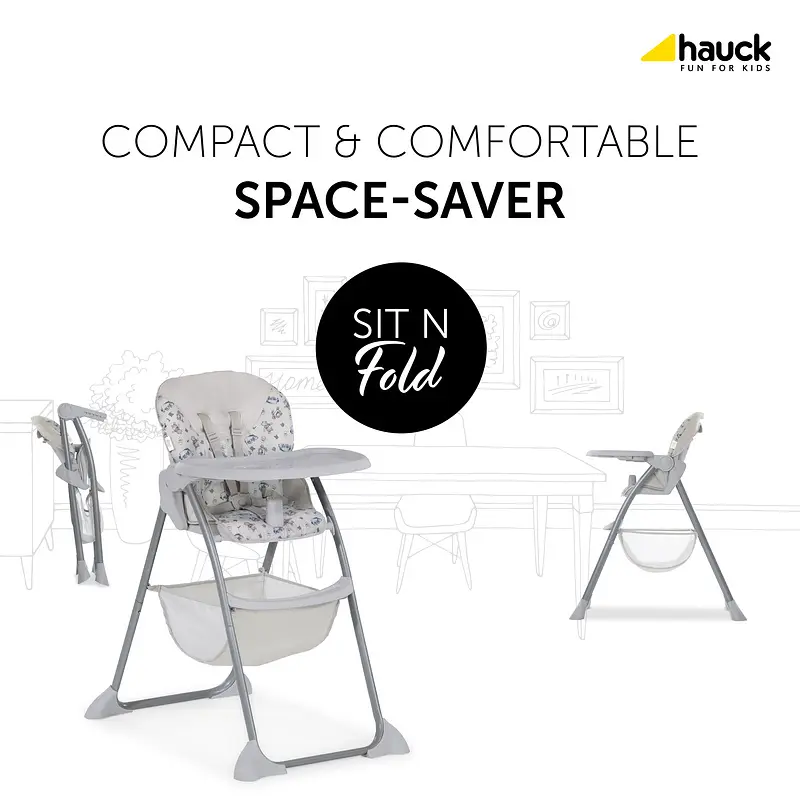 Стільчик для годування Hauck Sit N Fold Circles blue, сірий (64102-6) - фото 7