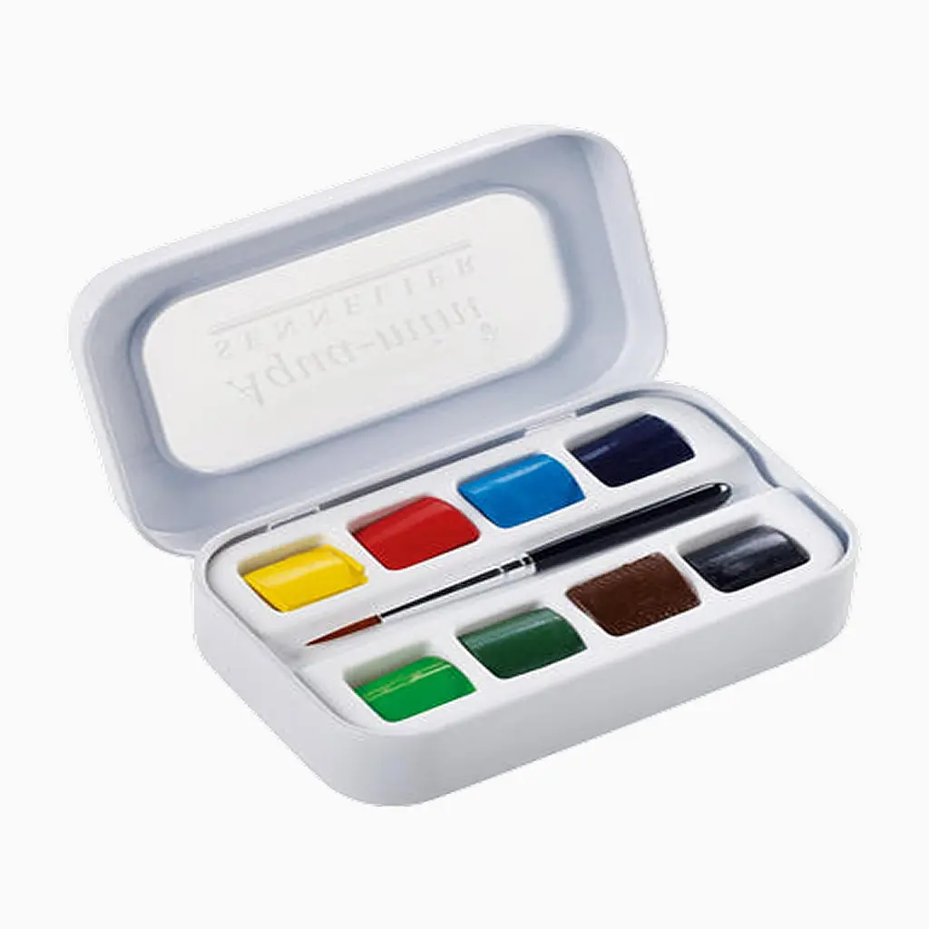 Набір акварельних фарб Sennelier Aqua-mini, 8 кольорів, кювета +1 пензлик - фото 2