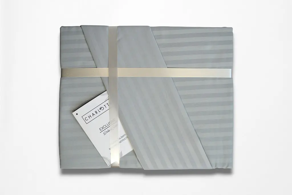 Постільна білизна Charlotte Silver Сатин-Stripe / простирадло на резинці 180x200см Cotton Shine pbe0052109 - фото 3