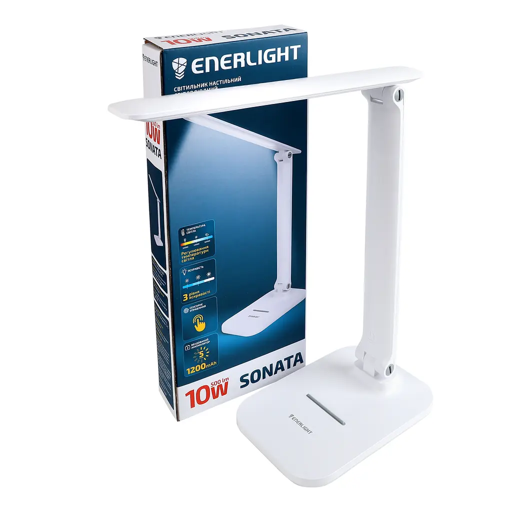 Светильник настольный светодиодный Enerlight SONATA 10W 3000-6000K с аккумулятором белый (SONATA10SMD50MW) - фото 2