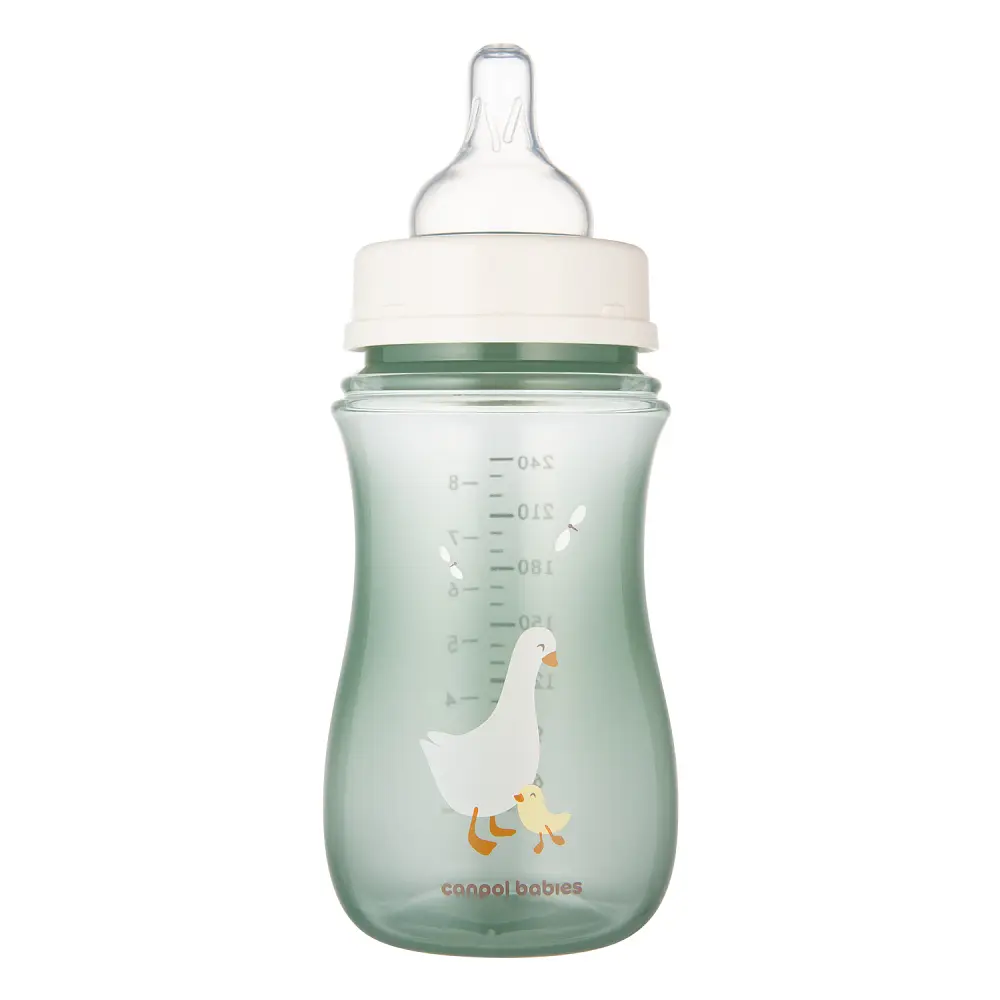Пляшка антиколікова Canpol babies EasyStart Goose з контейнером для сухої молочної суміші 240 мл зелена (35/245_zestaw) - фото 2