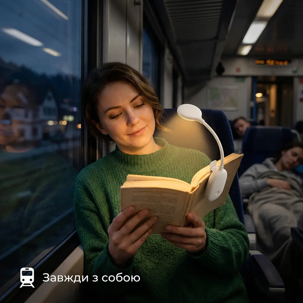Ліхтарик-закладка для читання книг LED на кліпсі LJC-182 чорний — заряд до 10 годин - фото 9