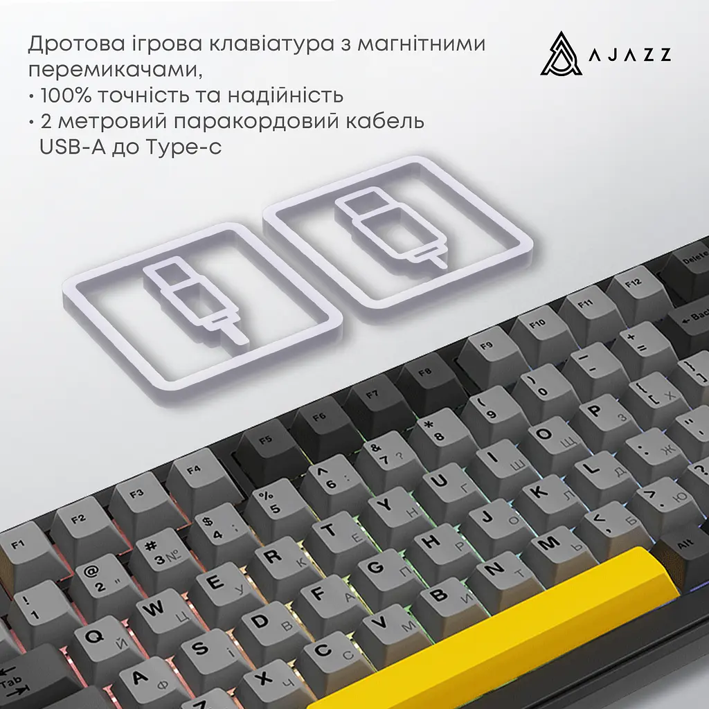 Клавиатура Ajazz AK820 Max Magnetic Switch Black (AK820MAX -WM-BGY) - фото 6