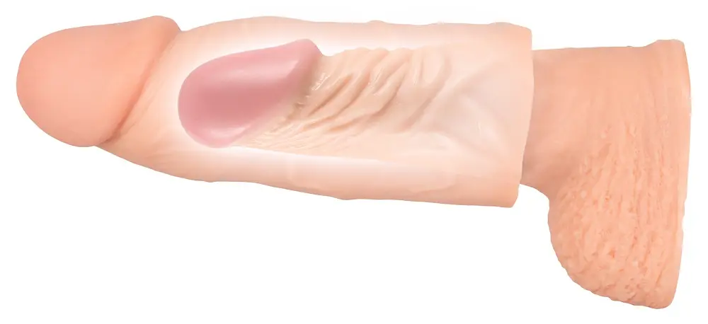 Насадка на пенис Nature Skin Extension Sleeve 15,5 см (телесный) - фото 8