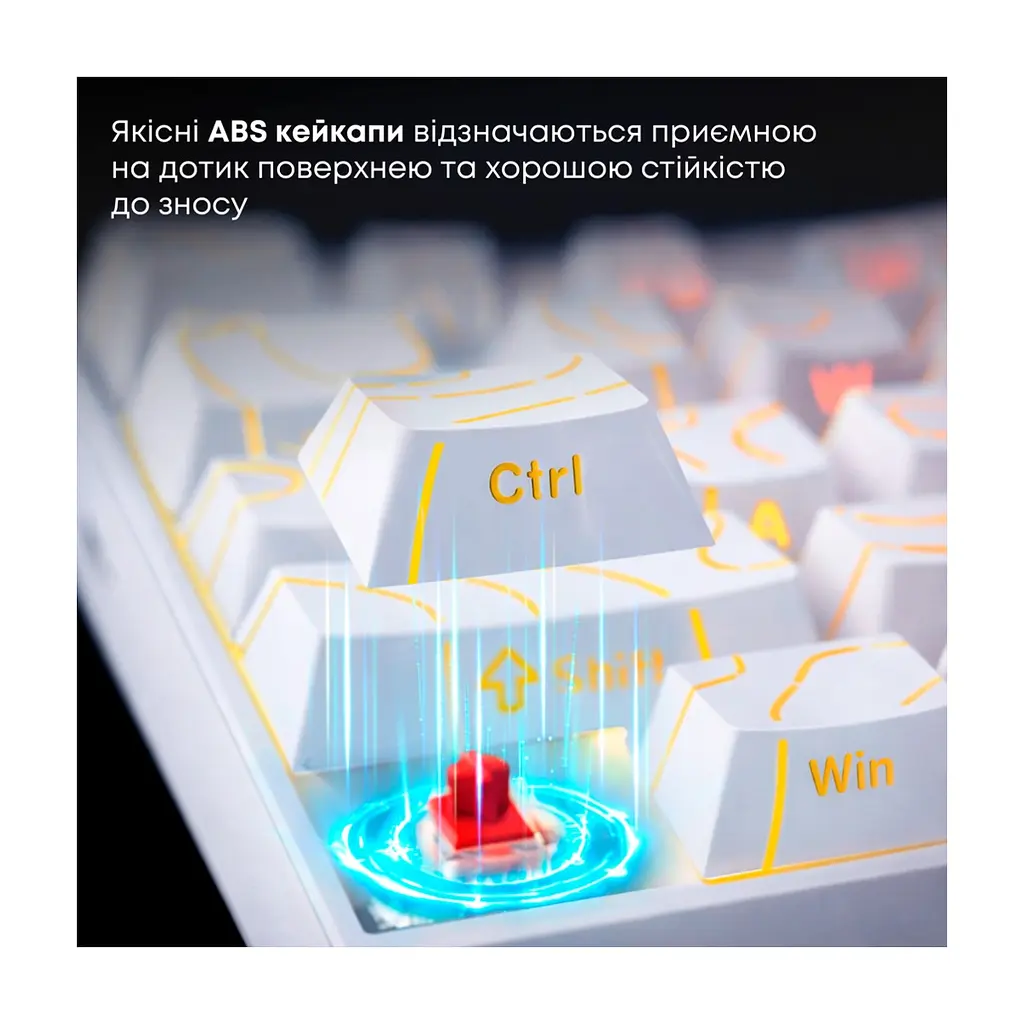Клавіатура Ajazz NK68 Red Switch USB UA White (NK68-R-S-W) - фото 2