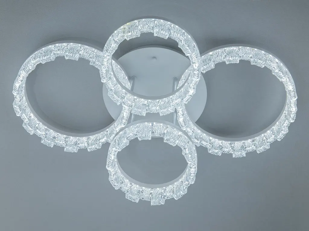 Сучасна стельова LED-люстра Diasha MX78204-2+2WH 105W, чотири кільця, 3 режими світла, 72×51 см - фото 2