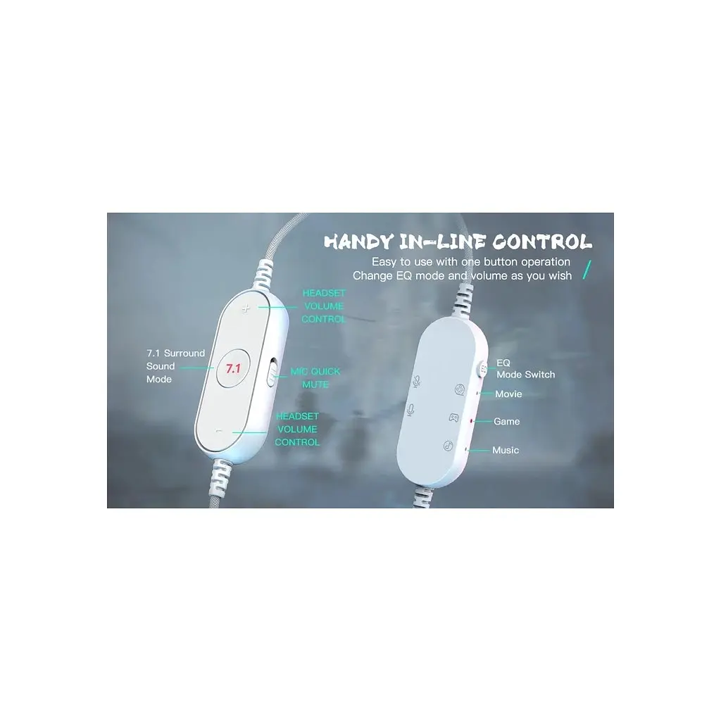 Навушники Fifine H6 RGB 7.1 White (H6W) - фото 12