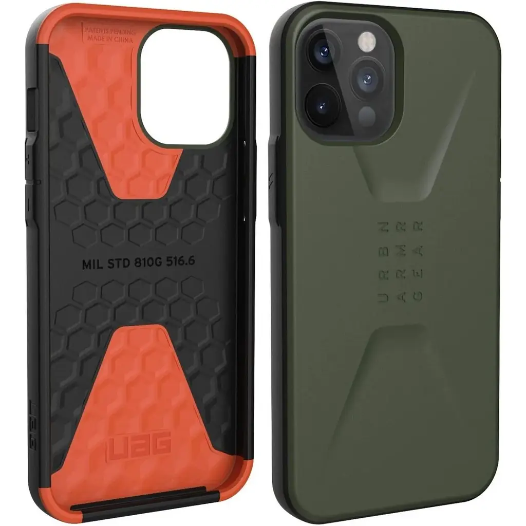Оригинальный противоударный чехол UAG Civilian для iPhone 12 Pro Max (6.7") Olive 11236D127272 - фото 8