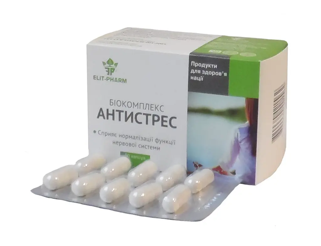 Біокомплекс Elit-Pharm Антистрес L-триптофан 50 капсул