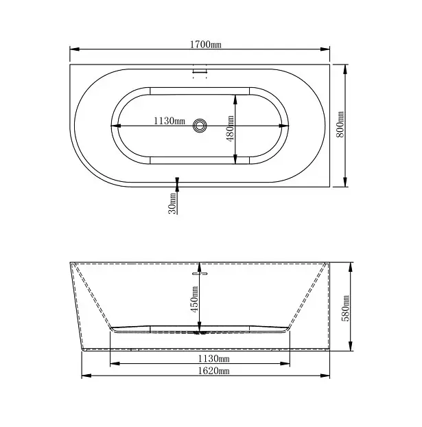 Ванна акрилова VBI Nordend R 170x80 кутова VBI-070717R, Білий - фото 2