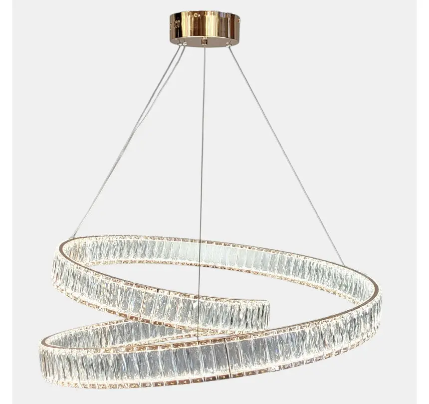 Підвісна кришталева LED-люстра Artlight 555-800GD з переплетеними кільцями, золото, 170 Вт, від 20-30 м² - фото 4