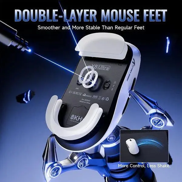 Миша Attack Shark X8 Ultimate Wireless (AS-6979033730090-W) White (G-000004492) - фото 4