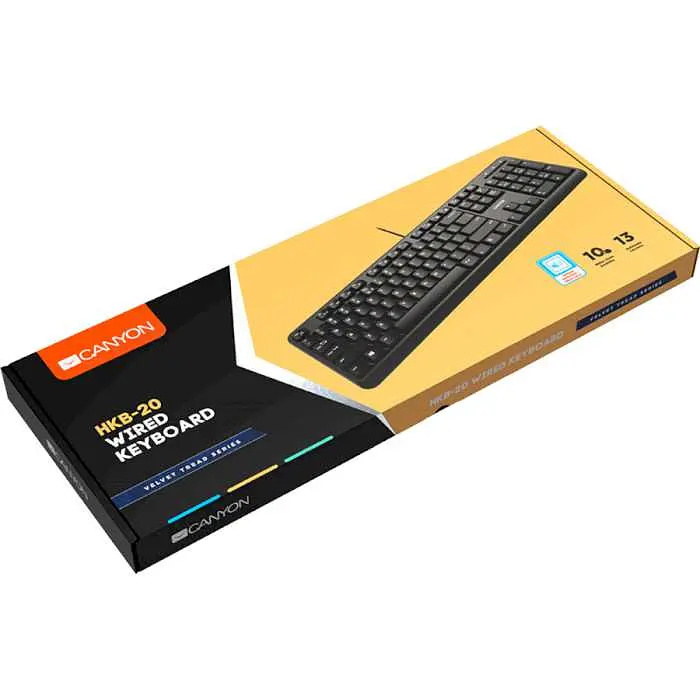 Клавиатура Canyon CNS-HKB02-RU USB Black (CNS-HKB02) - фото 5