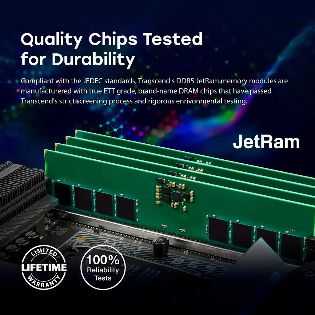 Модуль пам'яті Transcend DDR5 48GB JM 5600Mhz SO-DIMM 2Rx8 3Gx8 CL46 1.1V (JM5600ASE-48G) - фото 7