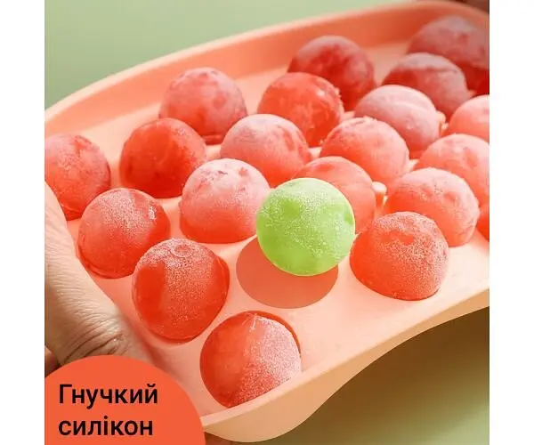 Форма для льоду Кульки, силіконова, рожева - фото 2