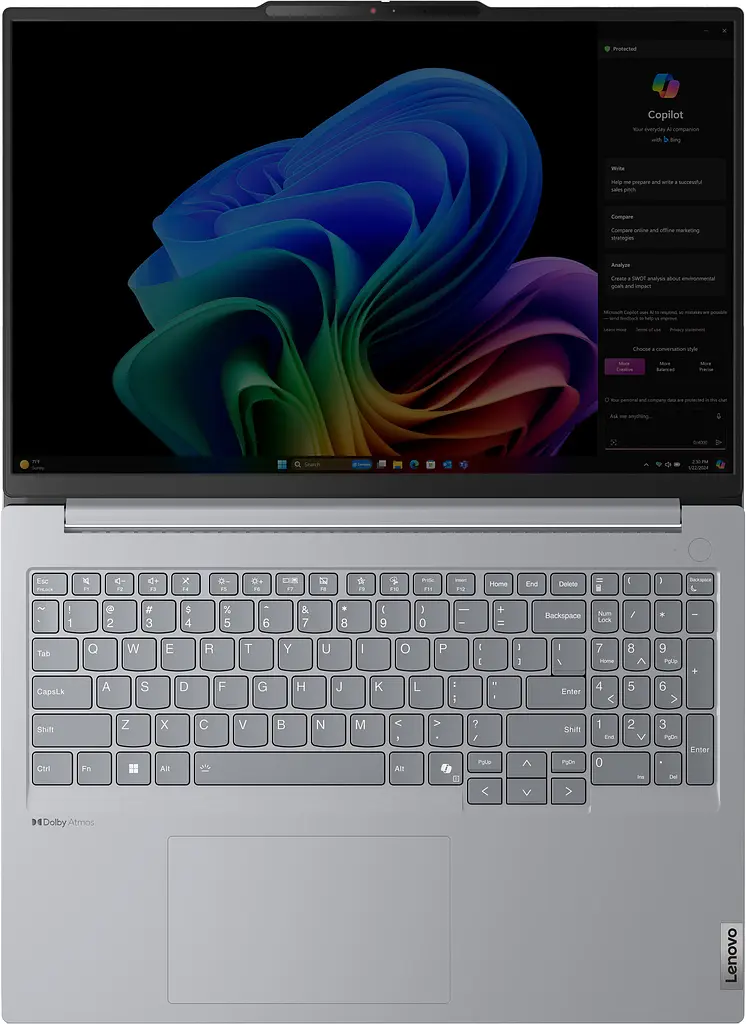 Ноутбук Lenovo ThinkBook 16-G7 16 WUXGA IPS AG, Snapdragon X Plus X1P-42-100, 16GB, F512GB, UMA, Win11P, сірий (21NH0000RA) - фото 5