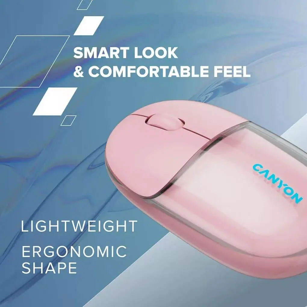 Мышь Canyon OnClick 24 BT/ Wireless Transparent/Pink (CNS-CMSW24P) - фото 10