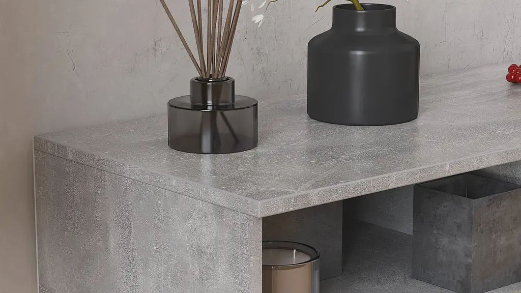 Тумба под телевизор Кентукки Ferrum-decor 45x139x38 Черный металл ДСП Бетон 16 мм (FRD-106727) - фото 2